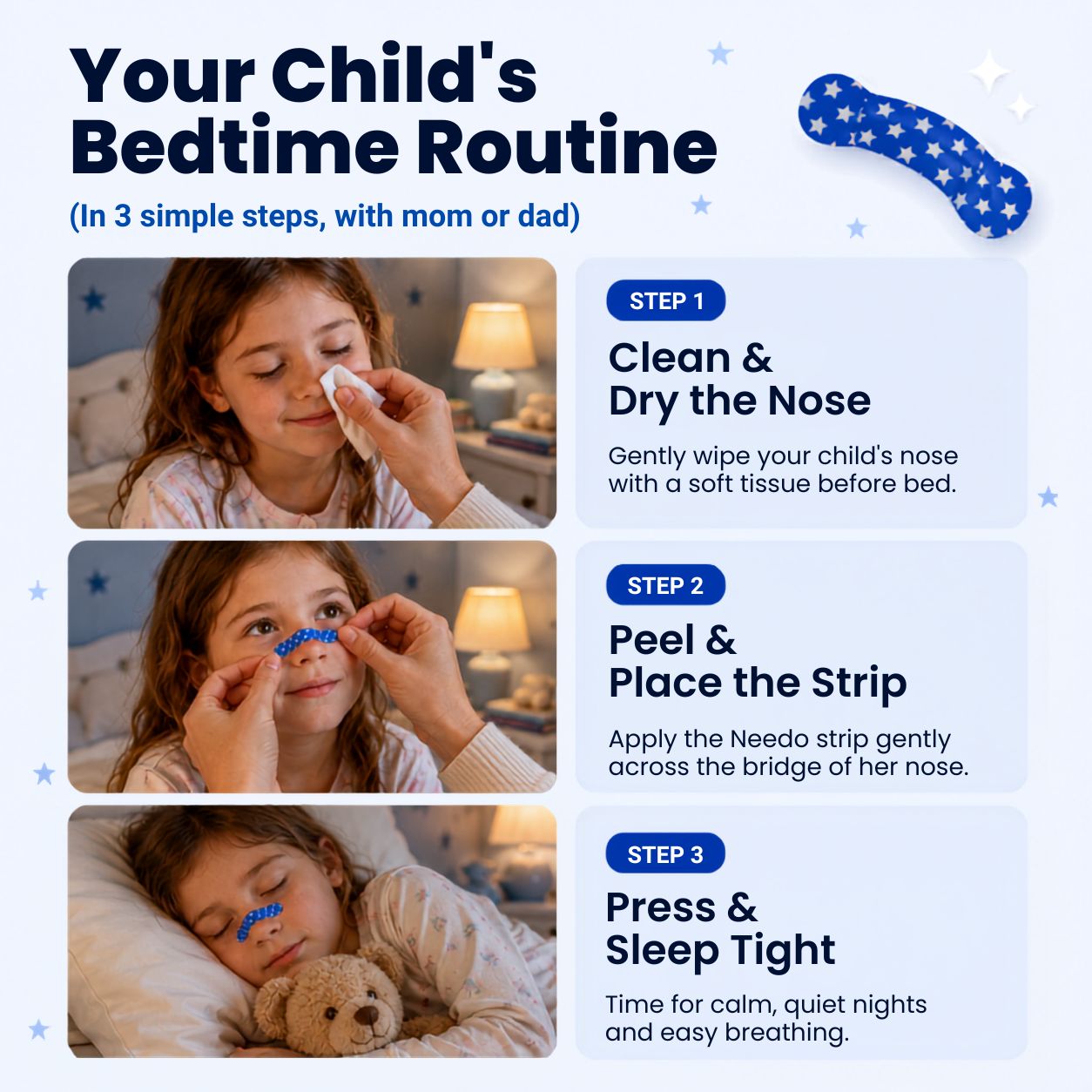 Bandelettes nasales pour enfants – Sommeil paisible