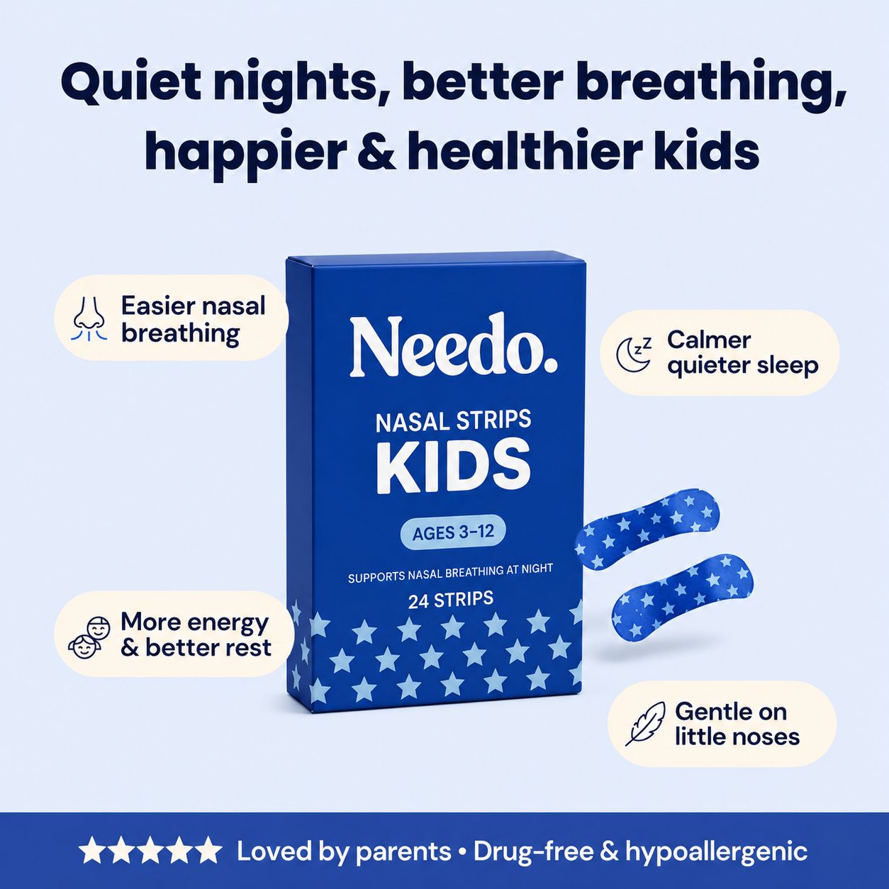Bandelettes nasales pour enfants – Sommeil paisible