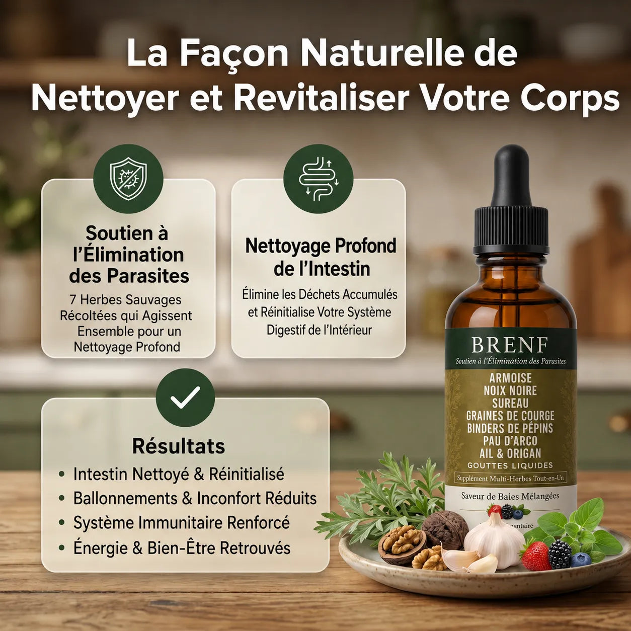 Gouttes aux herbes d’armoise sauvage récoltée à l’état naturel BRENF