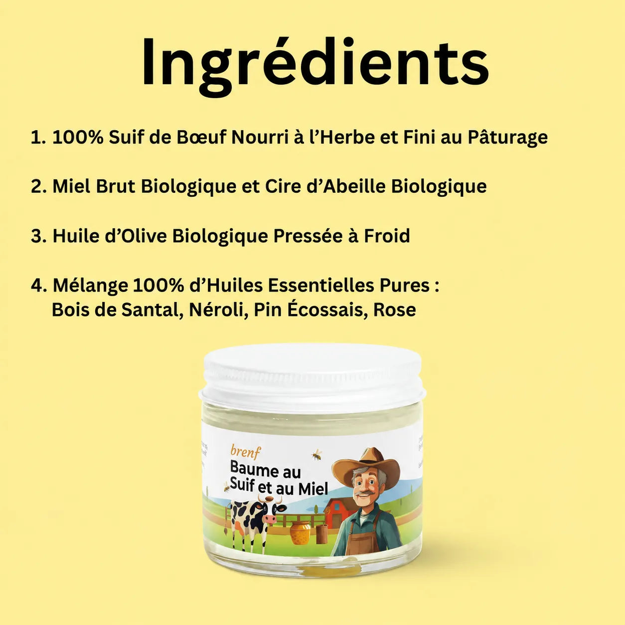 Baume au Suif et au Miel – 2 oz